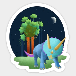 Triceratops Childrens Art Sticker